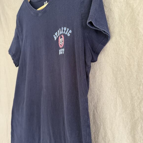 GAP‎ Crewneck T-Shirt Short Sleeve Cotton Navy Athletic Department Size L TALL - Picture 5 of 11